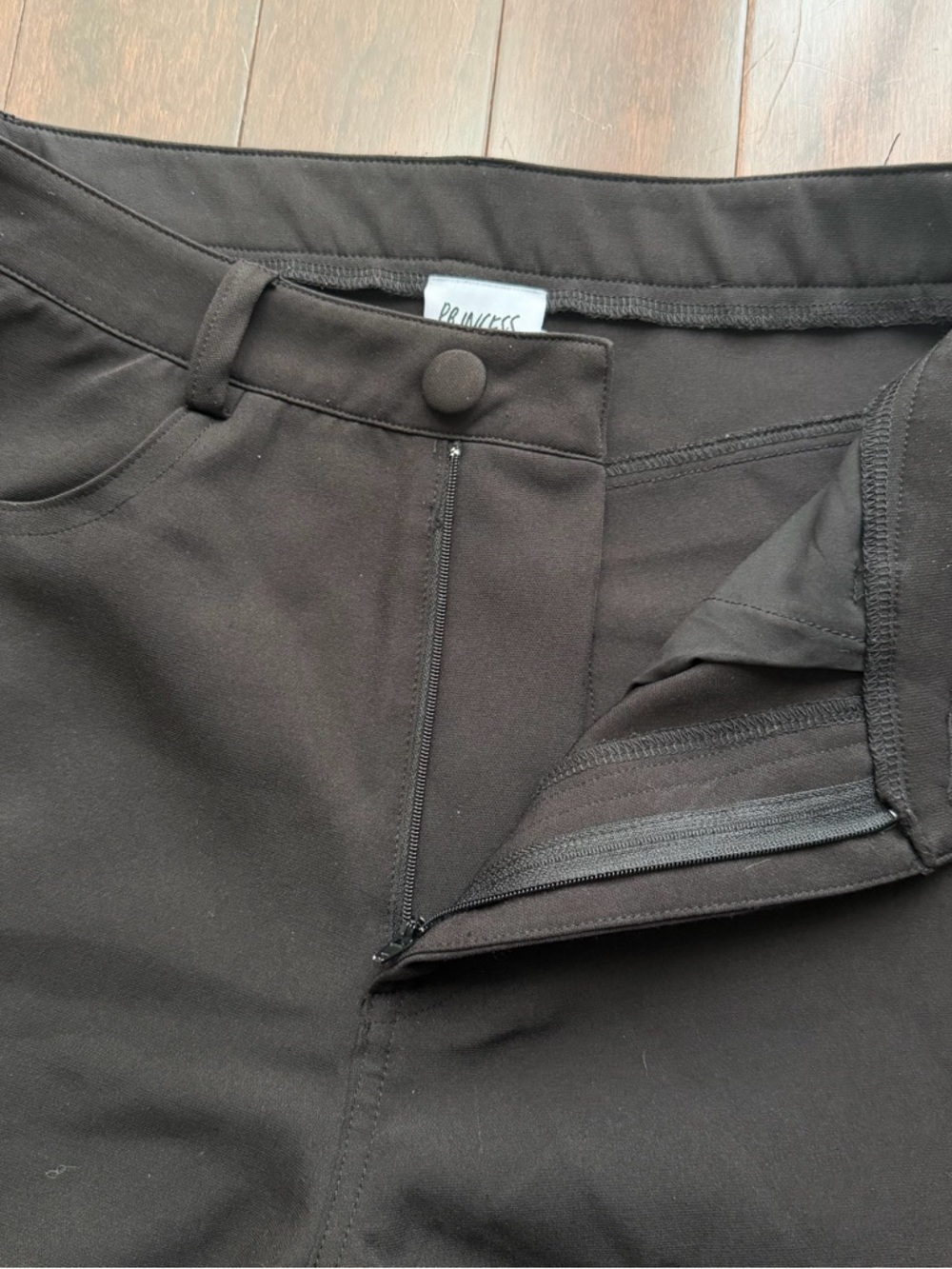 Princess Polly Women’s Black Slacks Size 4 Pants Wide Leg High Rise Work office - Picture 3 of 6